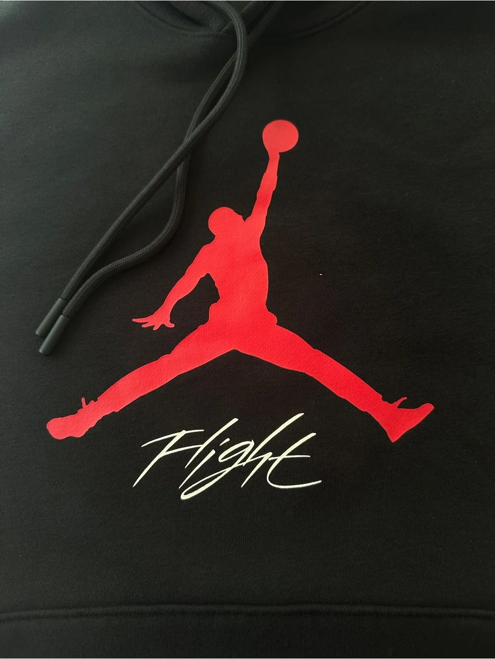 Jordan Essentials Flight Fleece Hoodie Black Red Size M